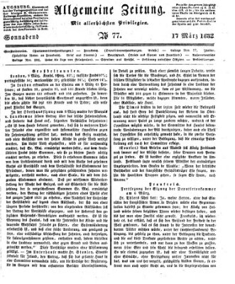 Allgemeine Zeitung Samstag 17. März 1832