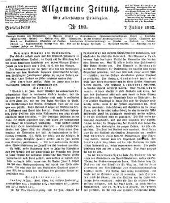 Allgemeine Zeitung Samstag 7. Juli 1832