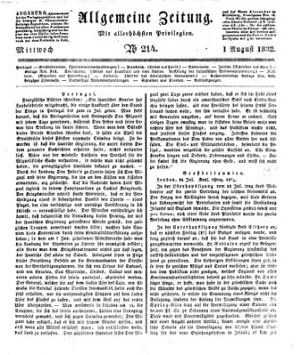 Allgemeine Zeitung Mittwoch 1. August 1832