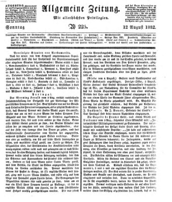 Allgemeine Zeitung Sonntag 12. August 1832
