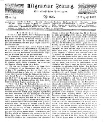 Allgemeine Zeitung Montag 13. August 1832
