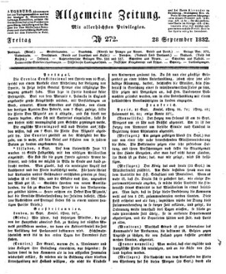 Allgemeine Zeitung Freitag 28. September 1832