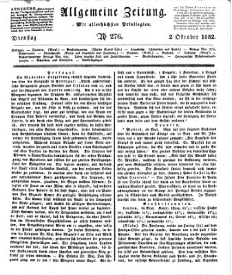 Allgemeine Zeitung Dienstag 2. Oktober 1832