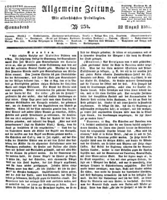 Allgemeine Zeitung Samstag 22. August 1835