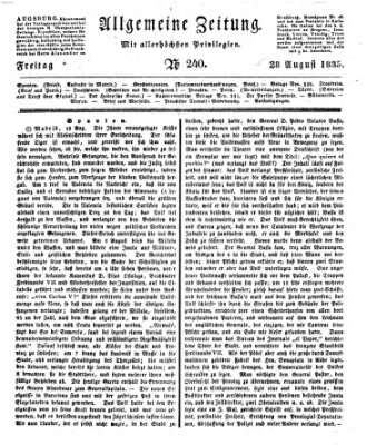 Allgemeine Zeitung Freitag 28. August 1835