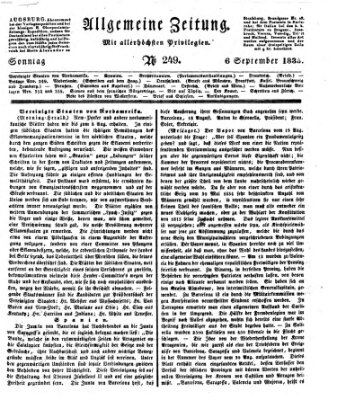 Allgemeine Zeitung Sonntag 6. September 1835