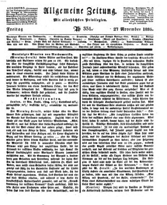 Allgemeine Zeitung Freitag 27. November 1835