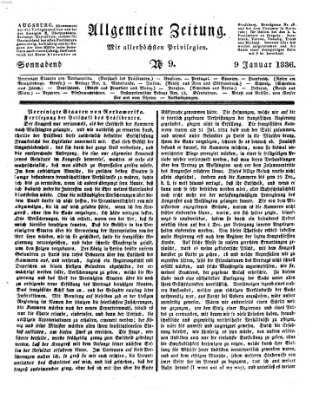 Allgemeine Zeitung Samstag 9. Januar 1836