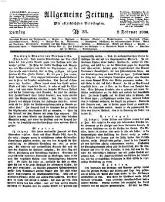 Allgemeine Zeitung Dienstag 2. Februar 1836