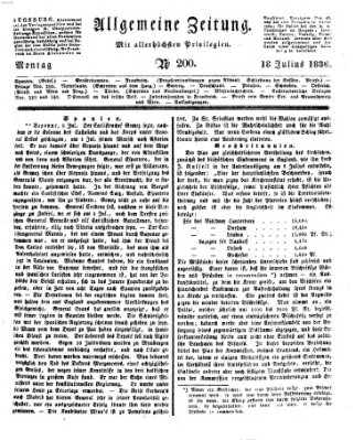Allgemeine Zeitung Montag 18. Juli 1836