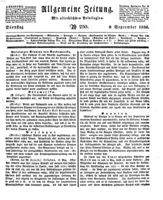 Allgemeine Zeitung Dienstag 6. September 1836