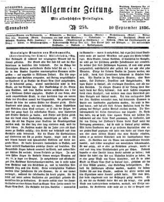 Allgemeine Zeitung Samstag 10. September 1836
