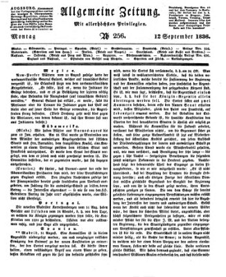 Allgemeine Zeitung Montag 12. September 1836