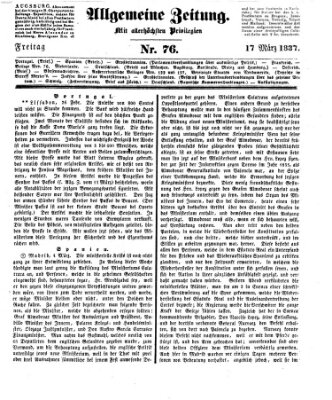 Allgemeine Zeitung Freitag 17. März 1837