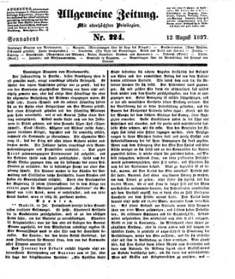 Allgemeine Zeitung Samstag 12. August 1837