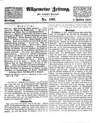Allgemeine Zeitung Freitag 6. Juli 1838