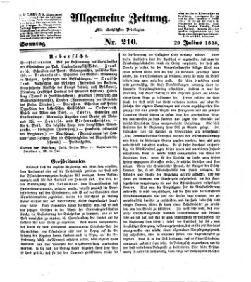 Allgemeine Zeitung Sonntag 29. Juli 1838