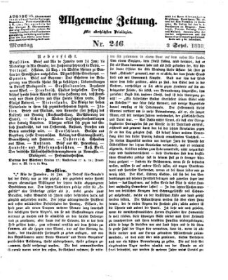 Allgemeine Zeitung Montag 3. September 1838