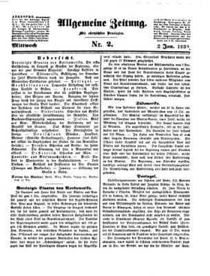 Allgemeine Zeitung Mittwoch 2. Januar 1839