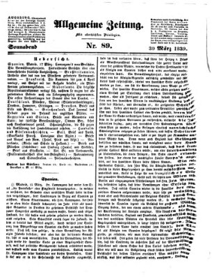 Allgemeine Zeitung Samstag 30. März 1839