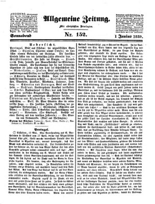 Allgemeine Zeitung Samstag 1. Juni 1839