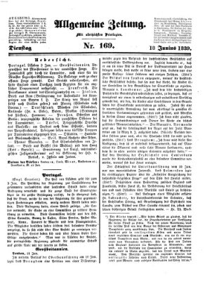 Allgemeine Zeitung Dienstag 18. Juni 1839