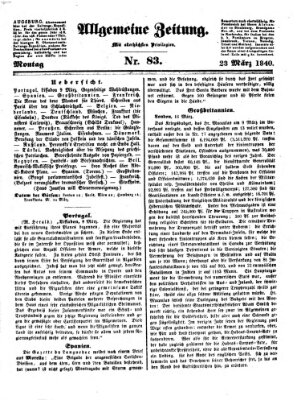 Allgemeine Zeitung Montag 23. März 1840