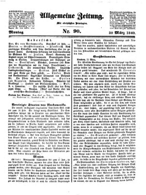 Allgemeine Zeitung Montag 30. März 1840