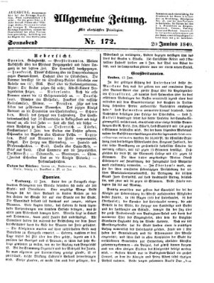 Allgemeine Zeitung Samstag 20. Juni 1840