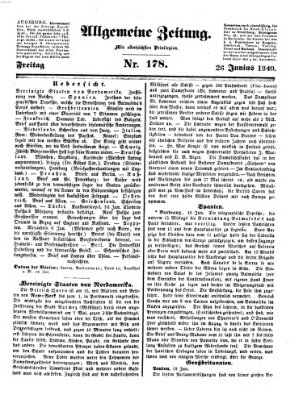 Allgemeine Zeitung Freitag 26. Juni 1840