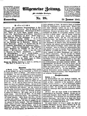 Allgemeine Zeitung Donnerstag 28. Januar 1841