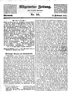 Allgemeine Zeitung Mittwoch 24. Februar 1841