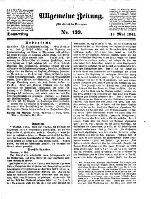 Allgemeine Zeitung Donnerstag 13. Mai 1841