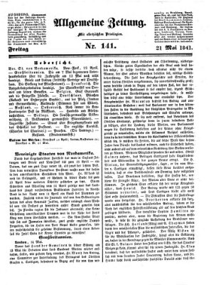 Allgemeine Zeitung Freitag 21. Mai 1841