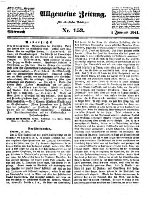 Allgemeine Zeitung Mittwoch 2. Juni 1841