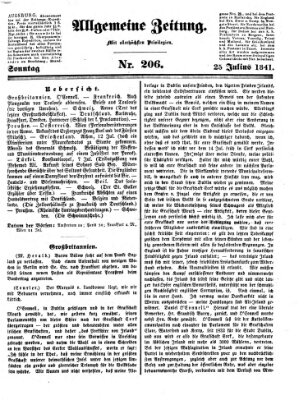 Allgemeine Zeitung Sonntag 25. Juli 1841