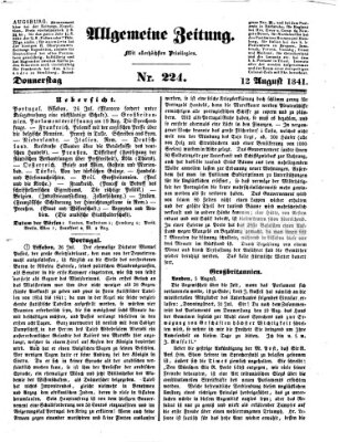 Allgemeine Zeitung Donnerstag 12. August 1841