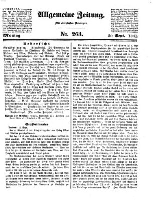 Allgemeine Zeitung Montag 20. September 1841