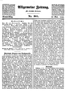 Allgemeine Zeitung Donnerstag 28. Oktober 1841