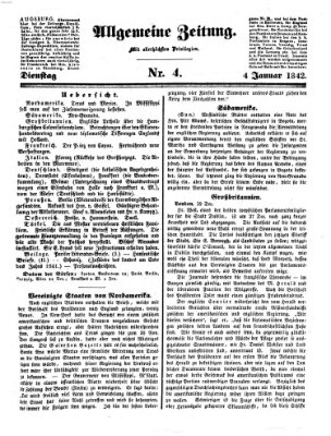 Allgemeine Zeitung Dienstag 4. Januar 1842