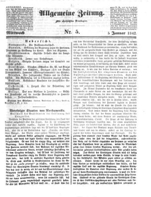 Allgemeine Zeitung Mittwoch 5. Januar 1842
