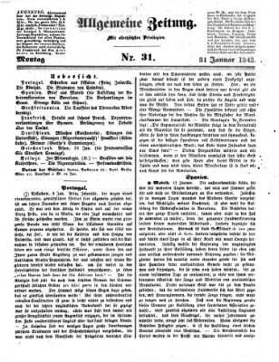 Allgemeine Zeitung Montag 31. Januar 1842