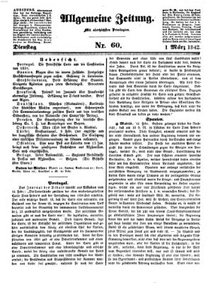 Allgemeine Zeitung Dienstag 1. März 1842