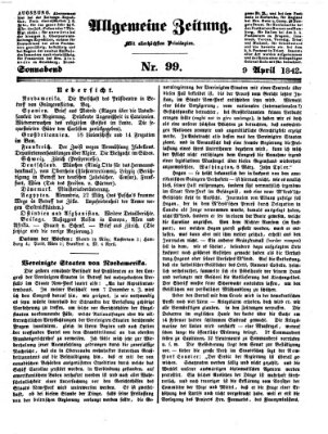 Allgemeine Zeitung Samstag 9. April 1842