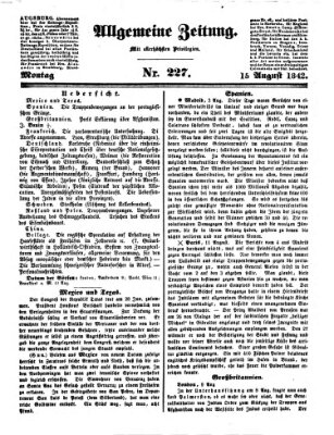 Allgemeine Zeitung Montag 15. August 1842