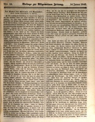 Allgemeine Zeitung Sonntag 16. Januar 1842
