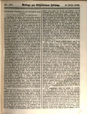 Allgemeine Zeitung Samstag 16. Juli 1842