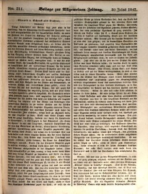 Allgemeine Zeitung Samstag 30. Juli 1842
