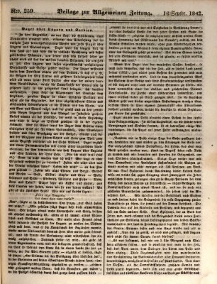 Allgemeine Zeitung Freitag 16. September 1842