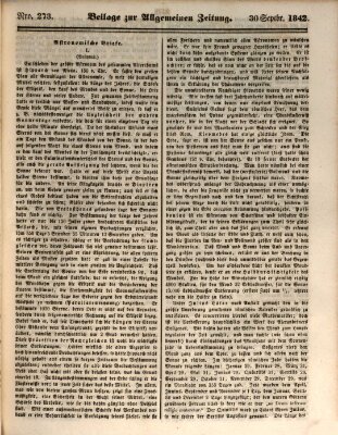 Allgemeine Zeitung Freitag 30. September 1842